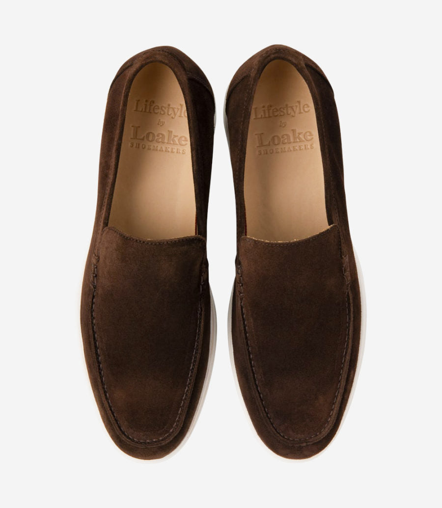 LOAKE Tuscany Suede Loafers - Chocolate