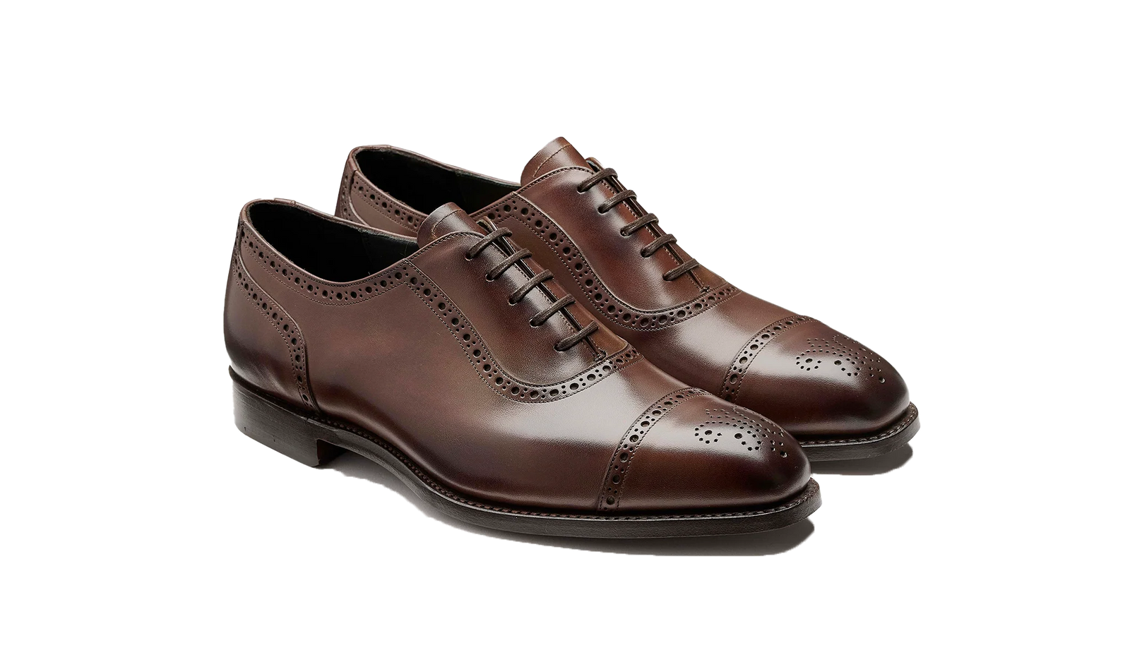 Barker Warwick Toe Cap Oxford Brogue - Dark Walnut Calf
