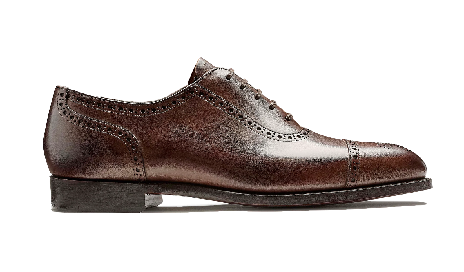 Barker Warwick Toe Cap Oxford Brogue - Dark Walnut Calf