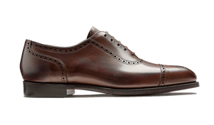 Barker Warwick Toe Cap Oxford Brogue - Dark Walnut Calf