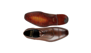 Barker Warwick Toe Cap Oxford Brogue - Dark Walnut Calf