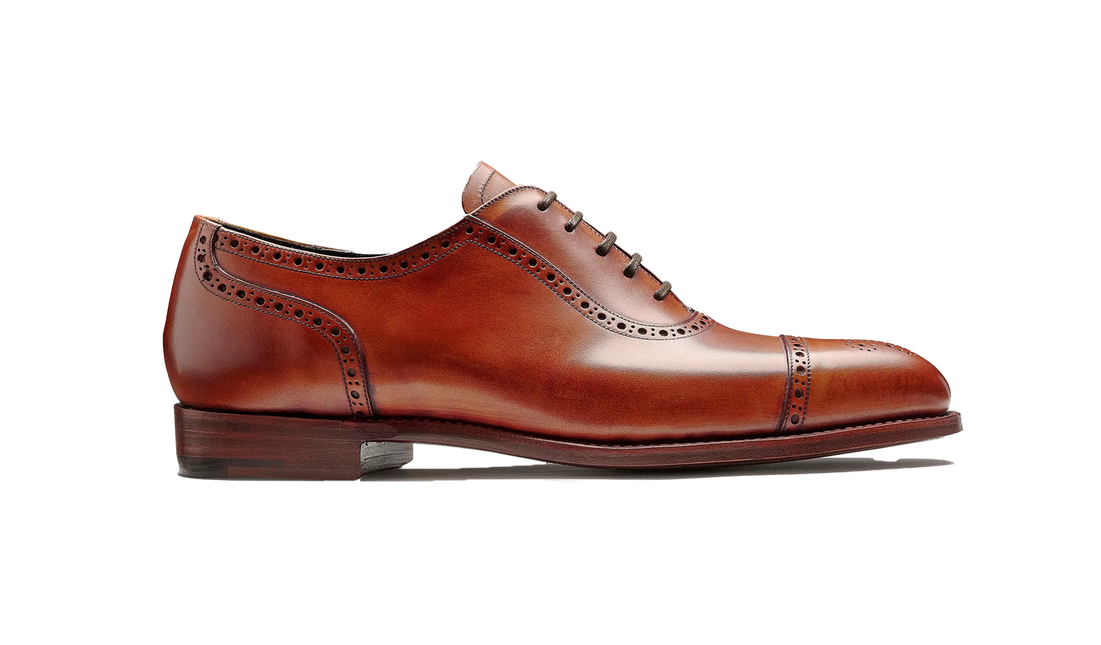 Barker Warwick Toe Cap Oxford Brogue -  Antique Rosewood Calf