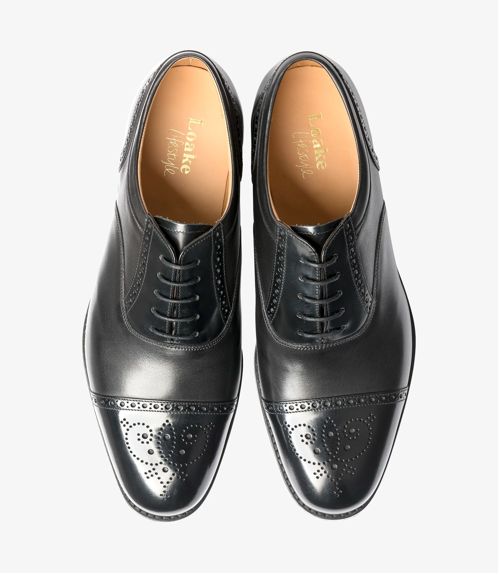 LOAKE Woodstock Two Tone Oxford Shoe - Black