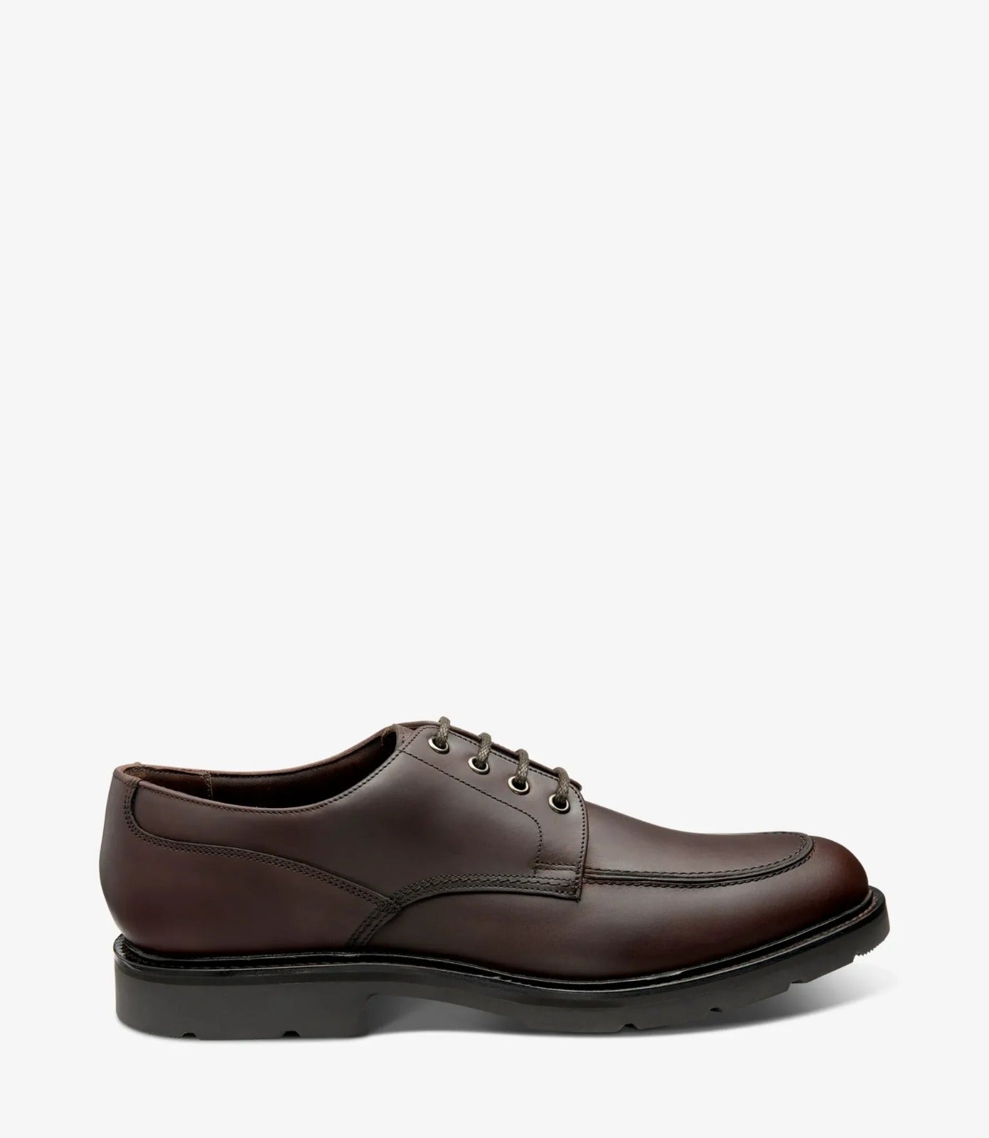 LOAKE Mowbury Apron Derby - Dark Brown Waxy
