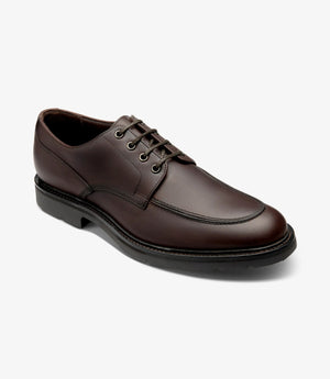 LOAKE Mowbury Apron Derby - Dark Brown Waxy