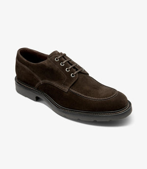 LOAKE Mowbury Apron Derby - Dark Brown Suede