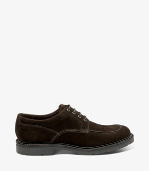 LOAKE Mowbury Apron Derby - Dark Brown Suede