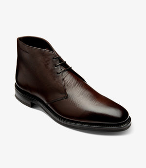 LOAKE Pimlico Chukka Calf boot - Dark Brown Grain