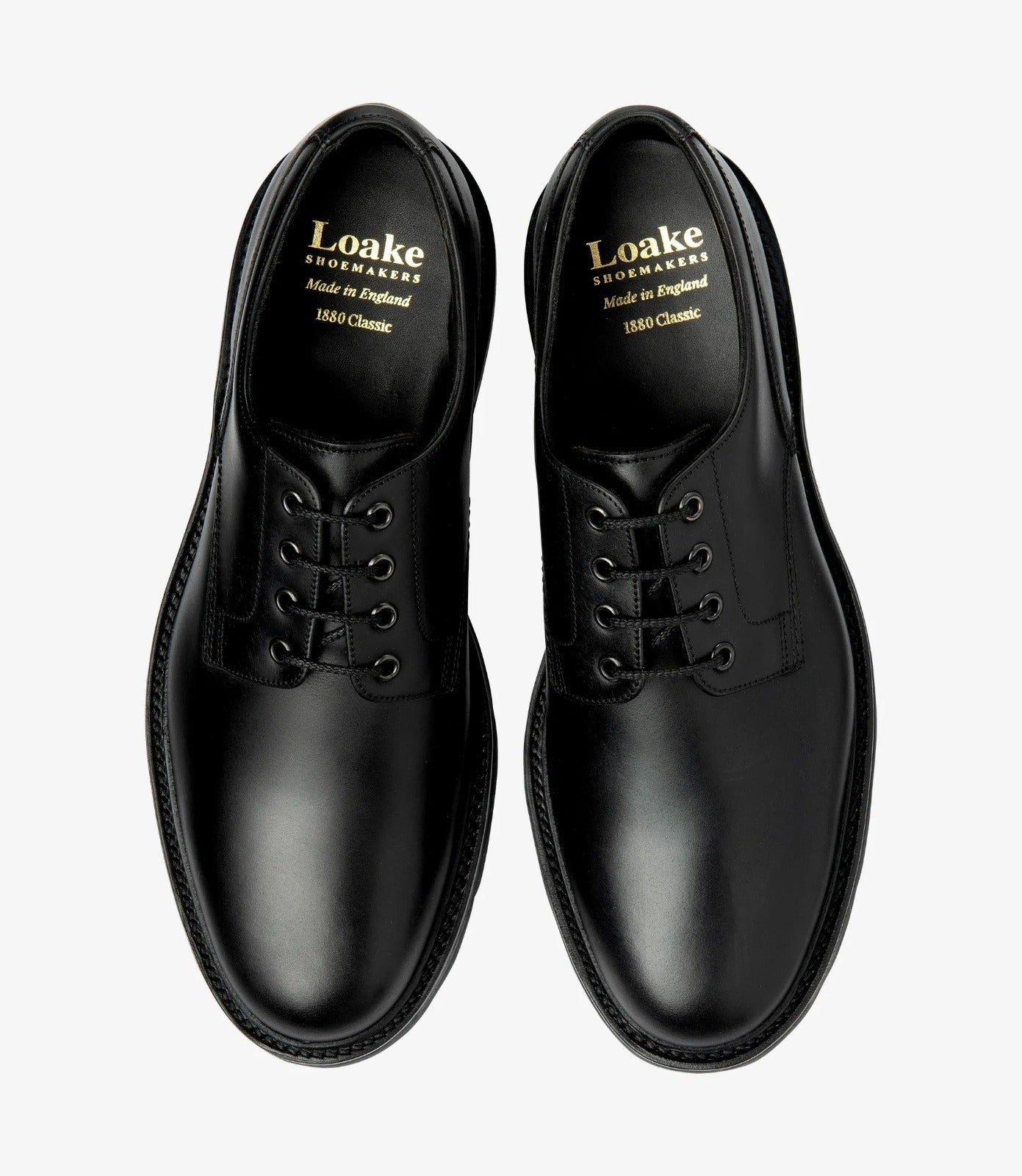 LOAKE Ryde Plain Derby - Black Waxy