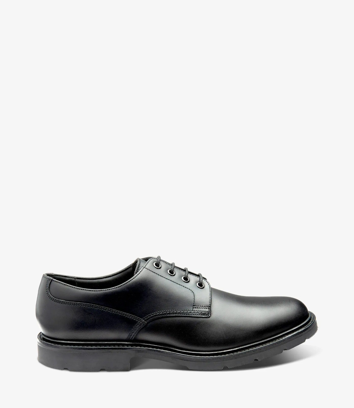 LOAKE Ryde Plain Derby - Black Waxy