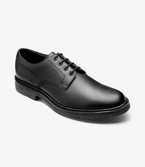 LOAKE Ryde Plain Derby - Black Waxy