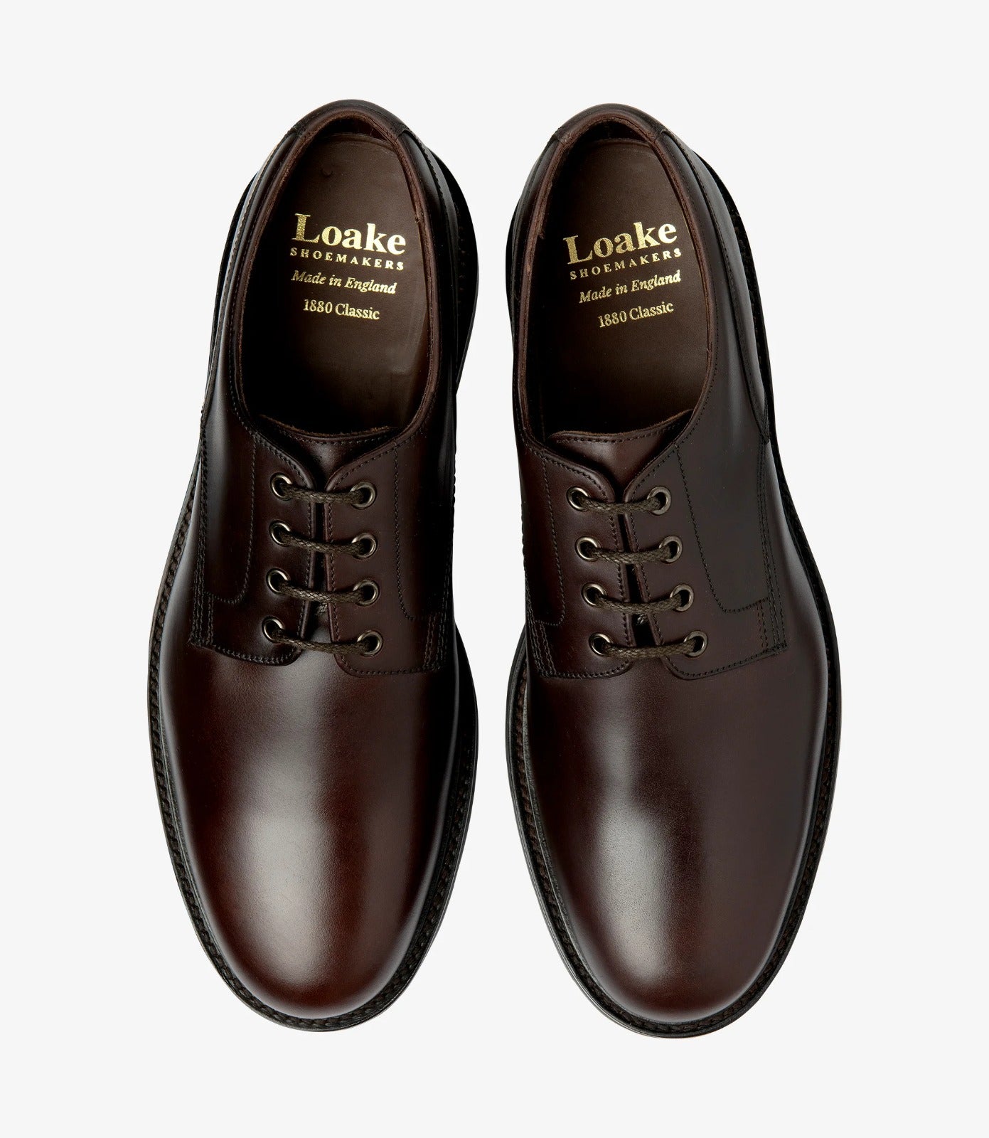 LOAKE Ryde Plain Derby - Dark Brown Waxy