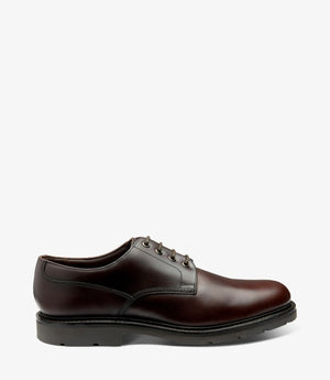 LOAKE Ryde Plain Derby - Dark Brown Waxy