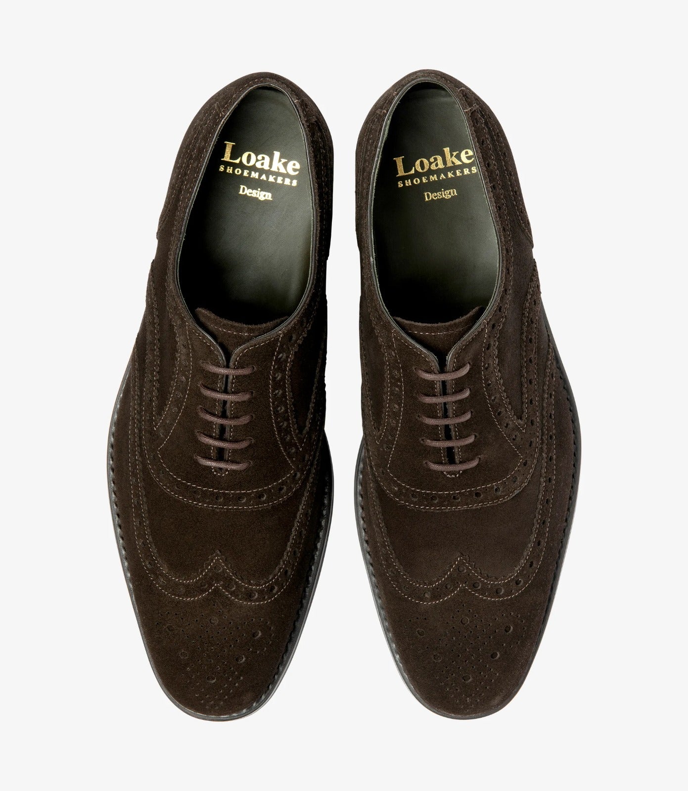 LOAKE - KERRIDGE Stylish Oxford Brogue - Dark brown Suede