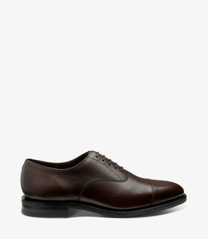 LOAKE Aldwych calf oxford shoe - Dark Brown Grain (F)