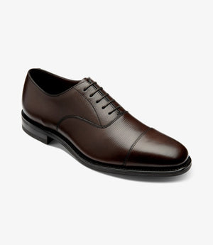 LOAKE Aldwych calf oxford shoe - Dark Brown Grain (F)