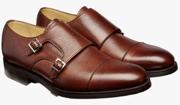 Barker Tunstall Buckle-Monk Shoe - Cherry Grain