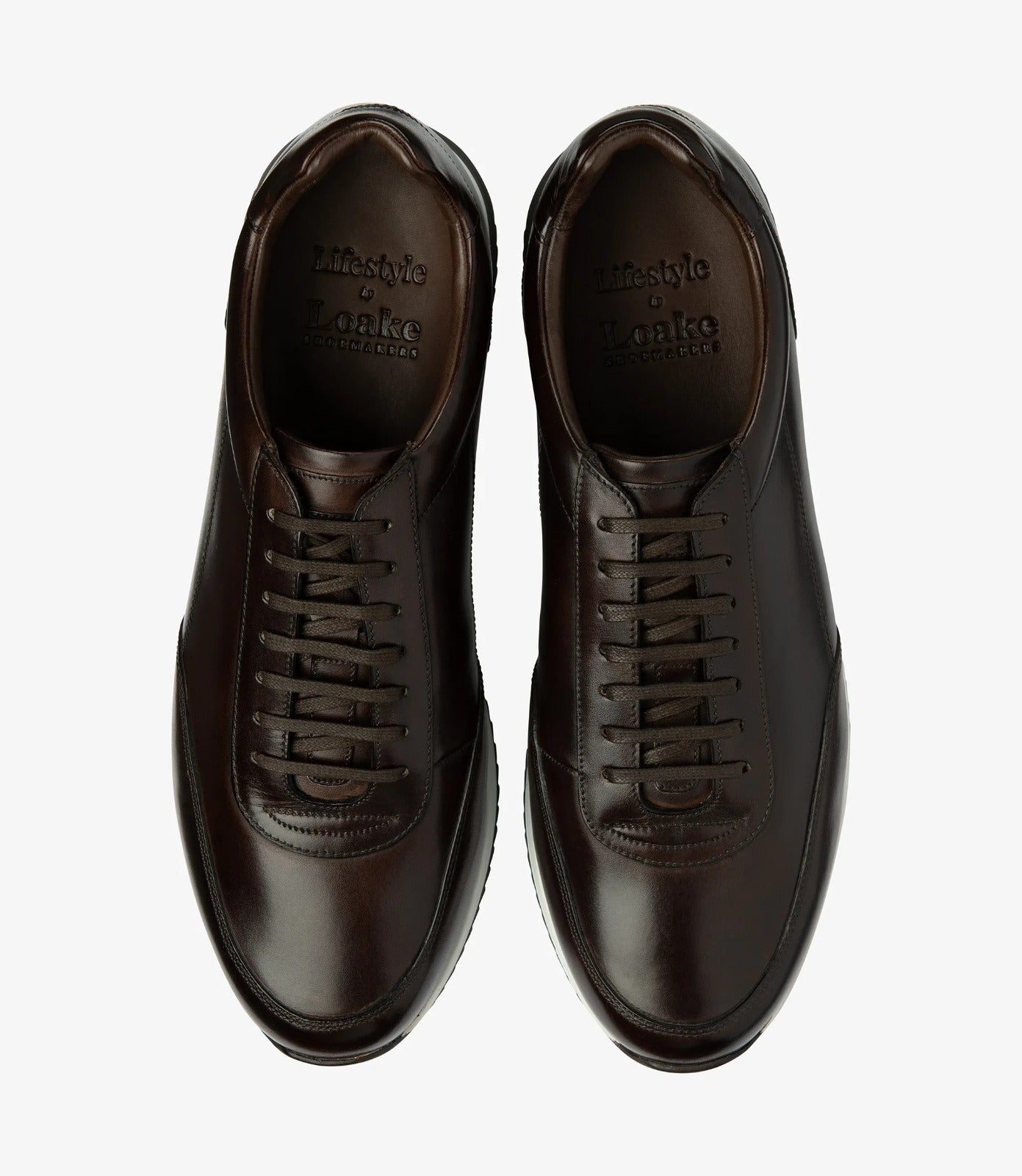 LOAKE  Bannister Leather Sneakers -  Dark Brown