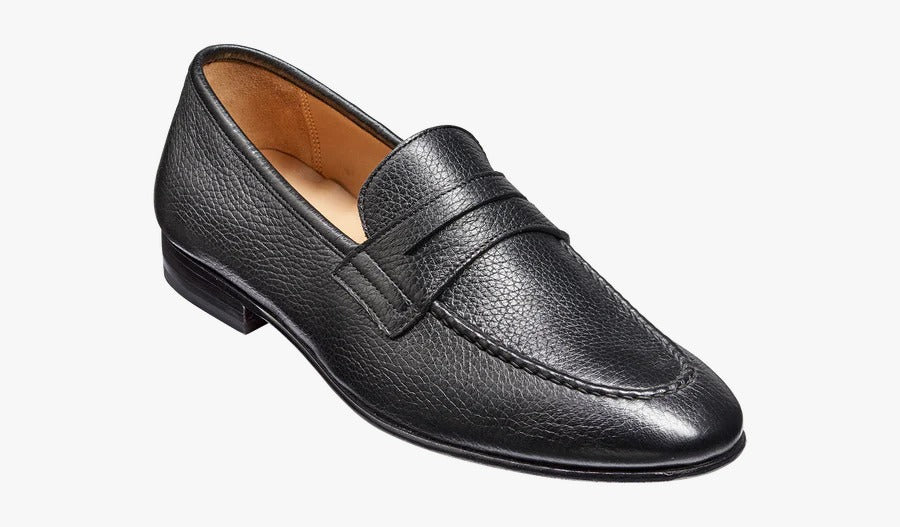 Barker Ledley Loafer Shoe - Black Deerskin