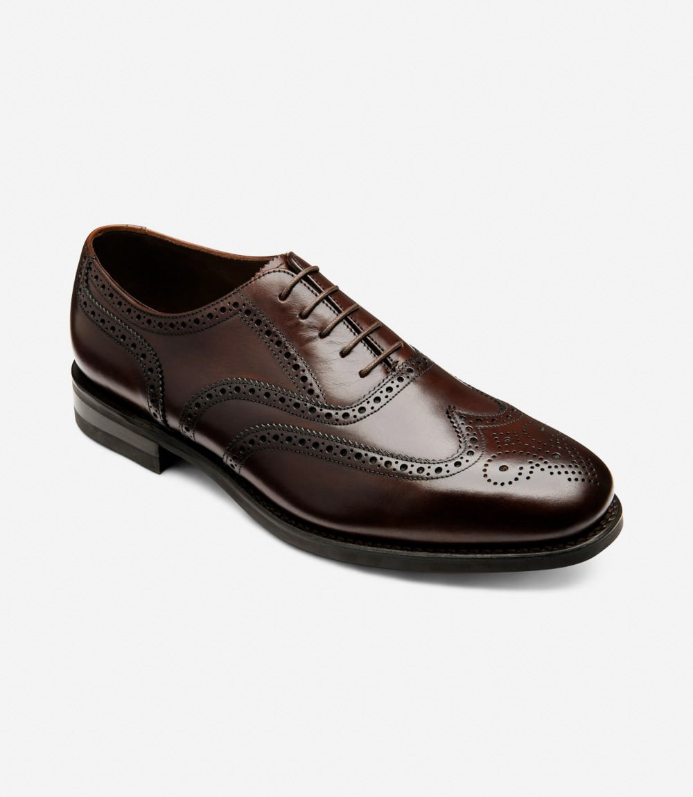 LOAKE 302 Premium Brogue Shoe (G Wide) - Brown Leather Calf