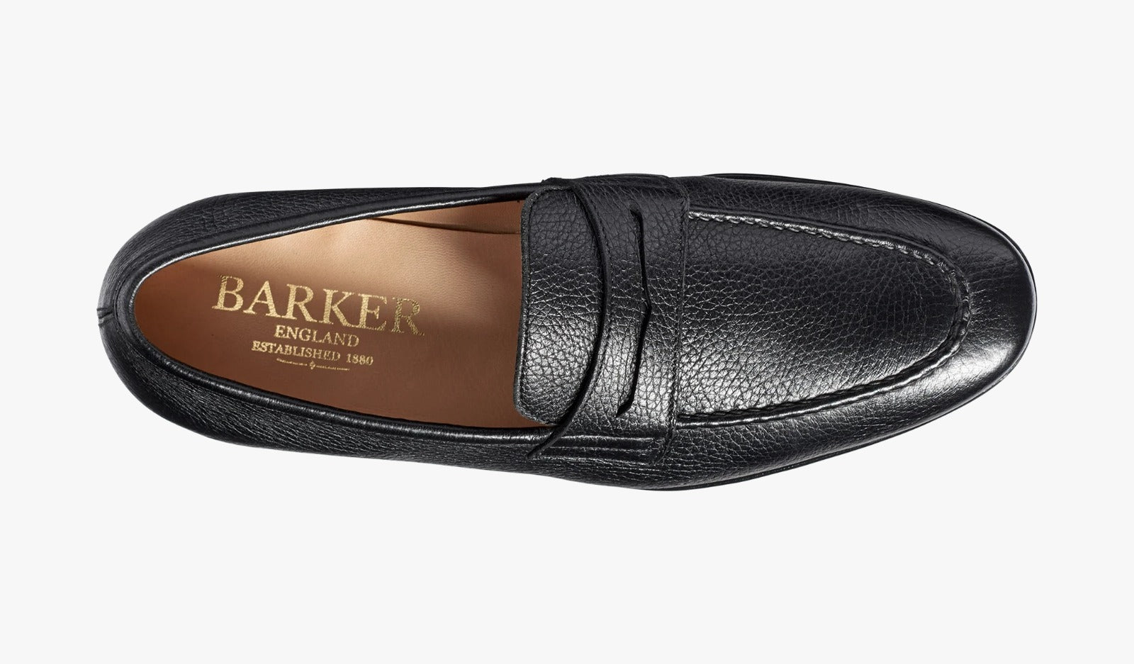 Barker Ledley Loafer Shoe - Black Deerskin
