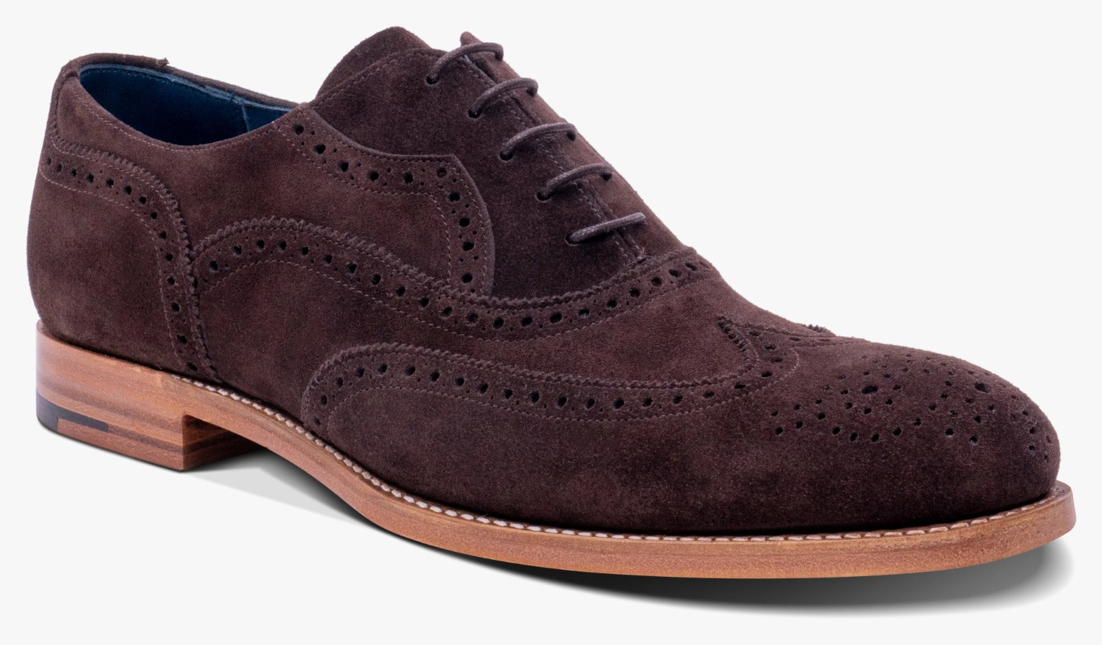 Barker Bladen Brogue Shoe - Bitta Choco Suede