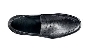 Barker Jevington Suede Loafer Shoes- Black grain Rubber Sole