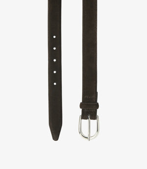 Loake Harry Leather Belt - Dark Brown Suede