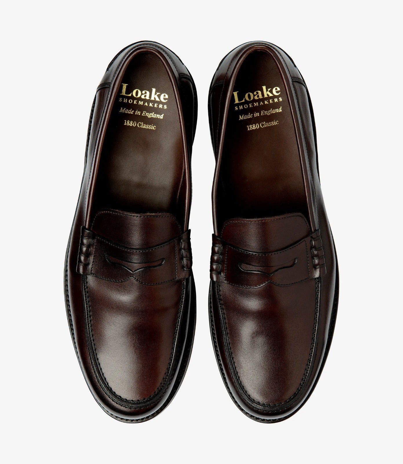 LOAKE Kingscliffe Leather Loafers - Dark Brown Calf