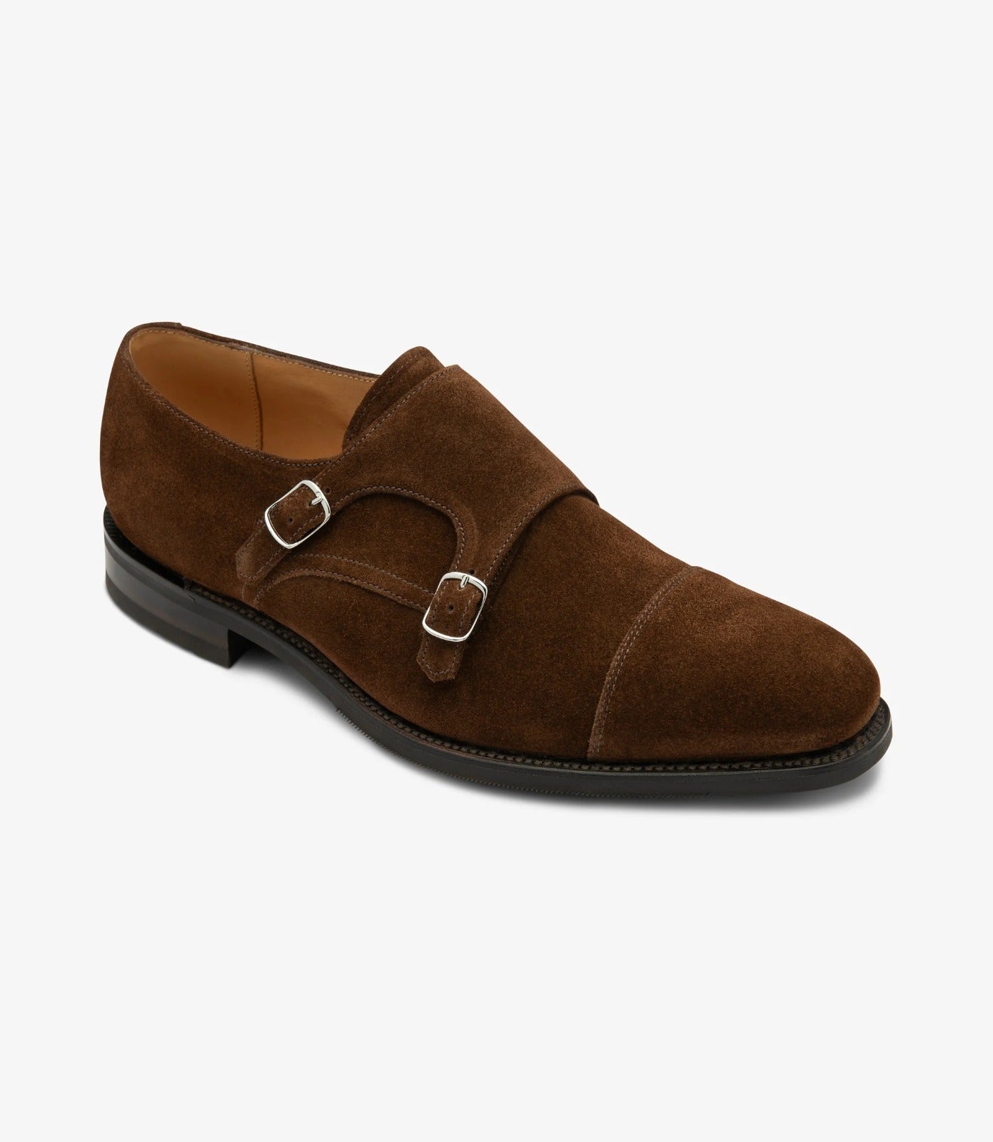 LOAKE Cannon Monk Shoe - Brown Suede (G Wide) Rubber Sole