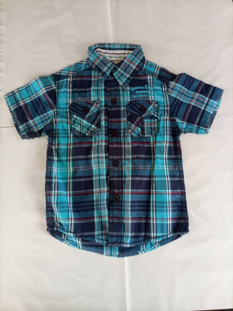 OSH KOSH Boy's Casual Check Shirt - Blue