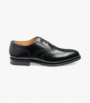 LOAKE 302 Classic Brogue Oxford Shoe - Black