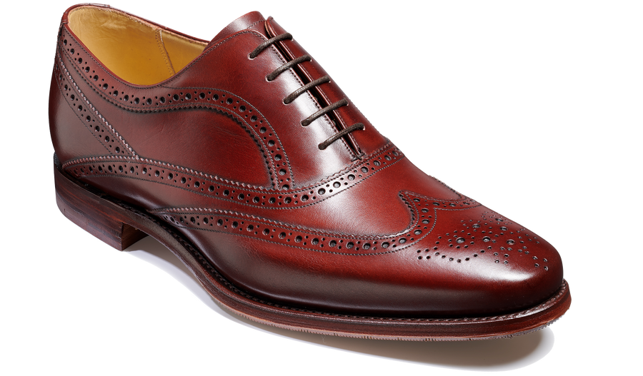 Barker Turing Brogue Shoe - Cherry Calf