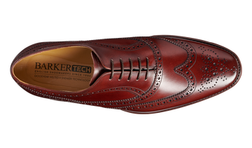 Barker Turing Brogue Shoe - Cherry Calf