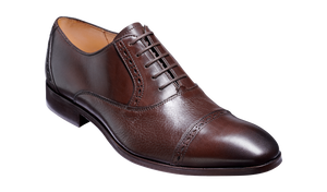 Barker Ramsgate Toe-Cap Oxford Shoe - Dark Walnut / Dark Brown Derskin