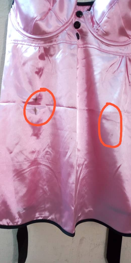 Glossy Brocade Babydoll with Ribbon Belt Pink (With Slight Defect)