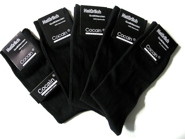 Naturlich-Cocain (5-pack) Cotton Socks - Black