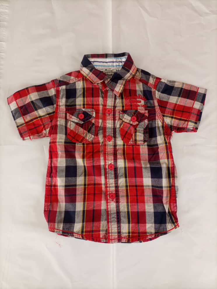 OSH KOSH Boy's Casual Check Shirt - Red