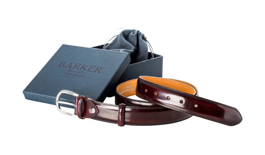 Barker Plain Belt - Burgundy Hi-Shine