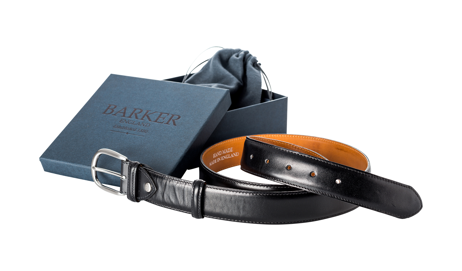Barker Plain Belt - Black Calf