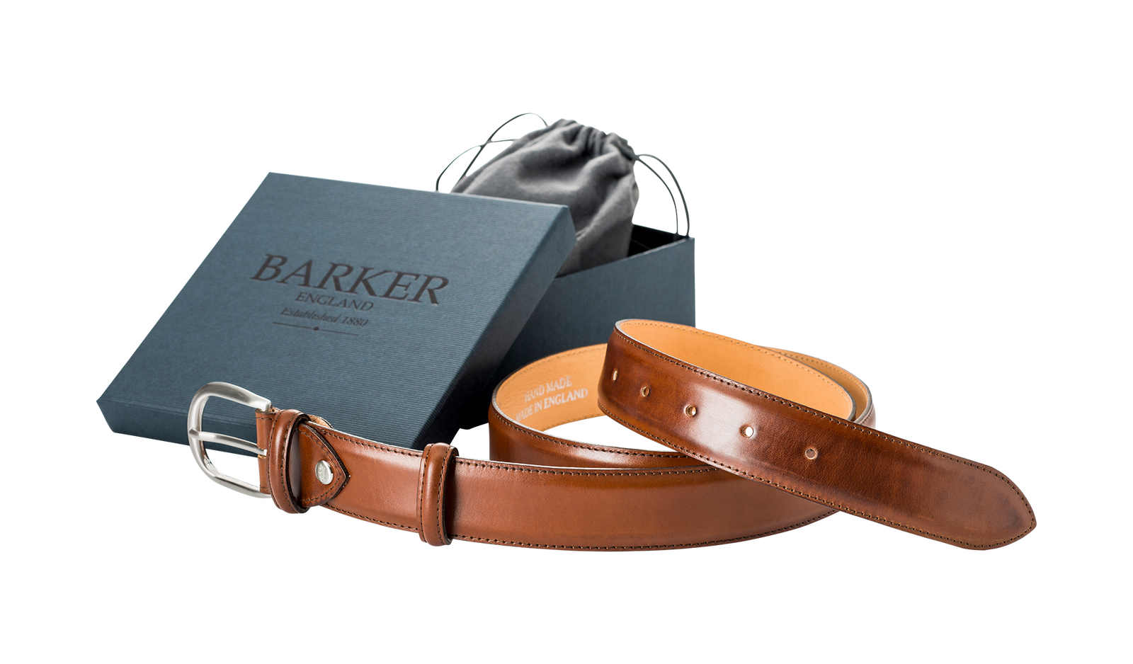 Barker Plain Belt - Walnut Calf