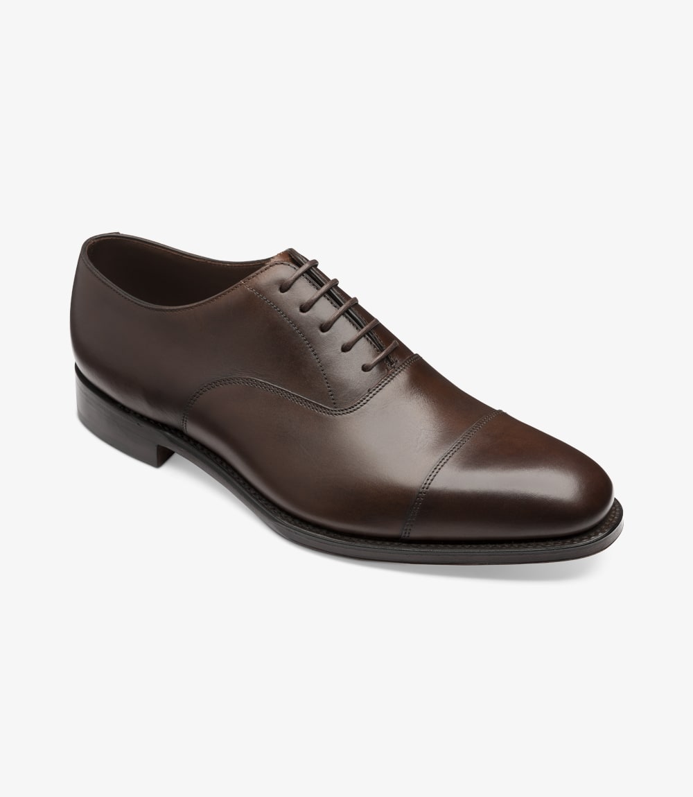 LOAKE Aldwych calf oxford shoe - Dark Brown Calf - Angle View