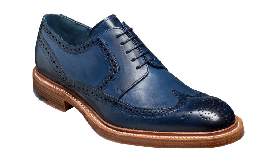 Barker Bailey Classic wing tip Derby - Navy Hand Painted