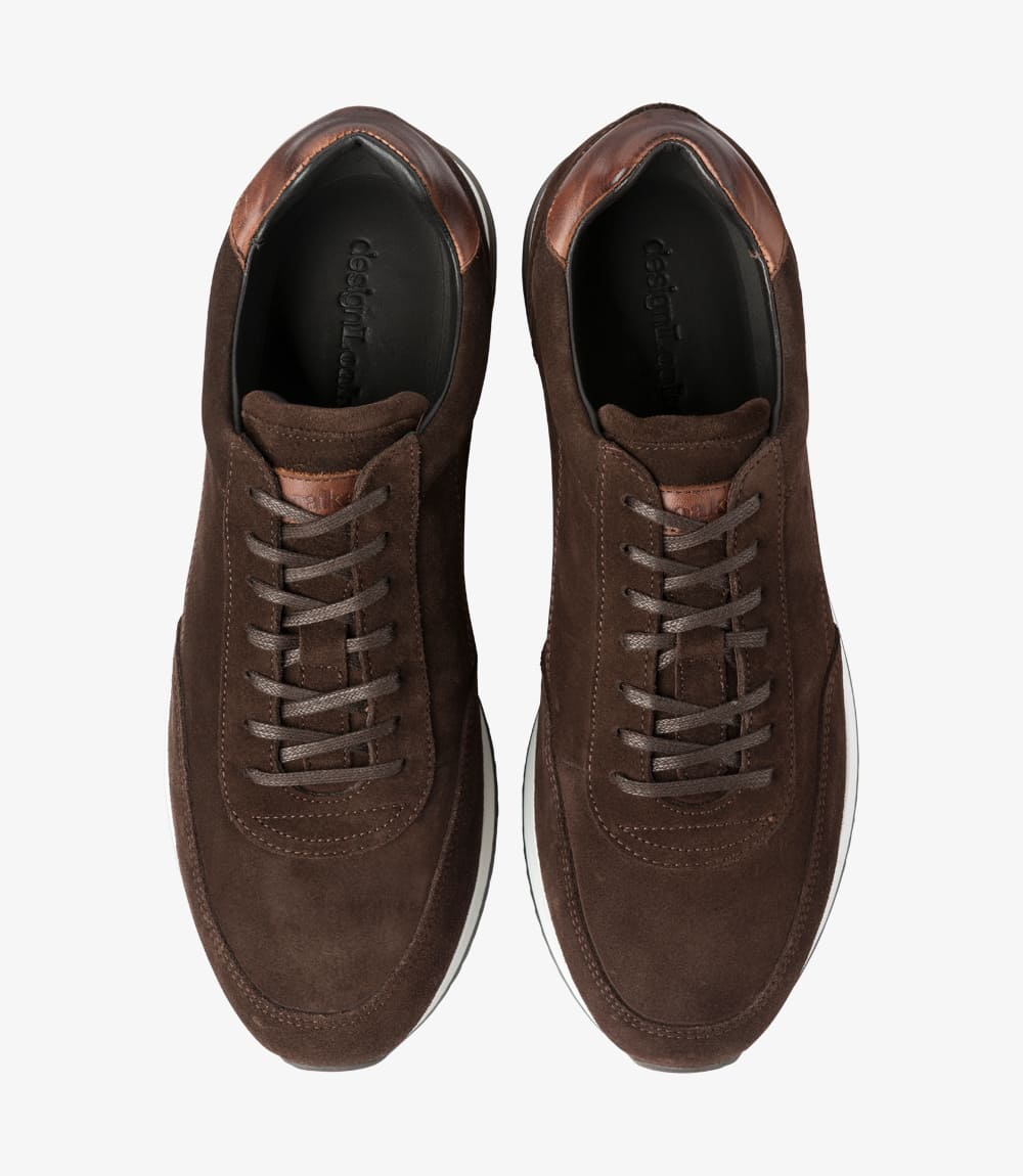 LOAKE  Bannister - Leather Sneakers - Dark Brown Suede