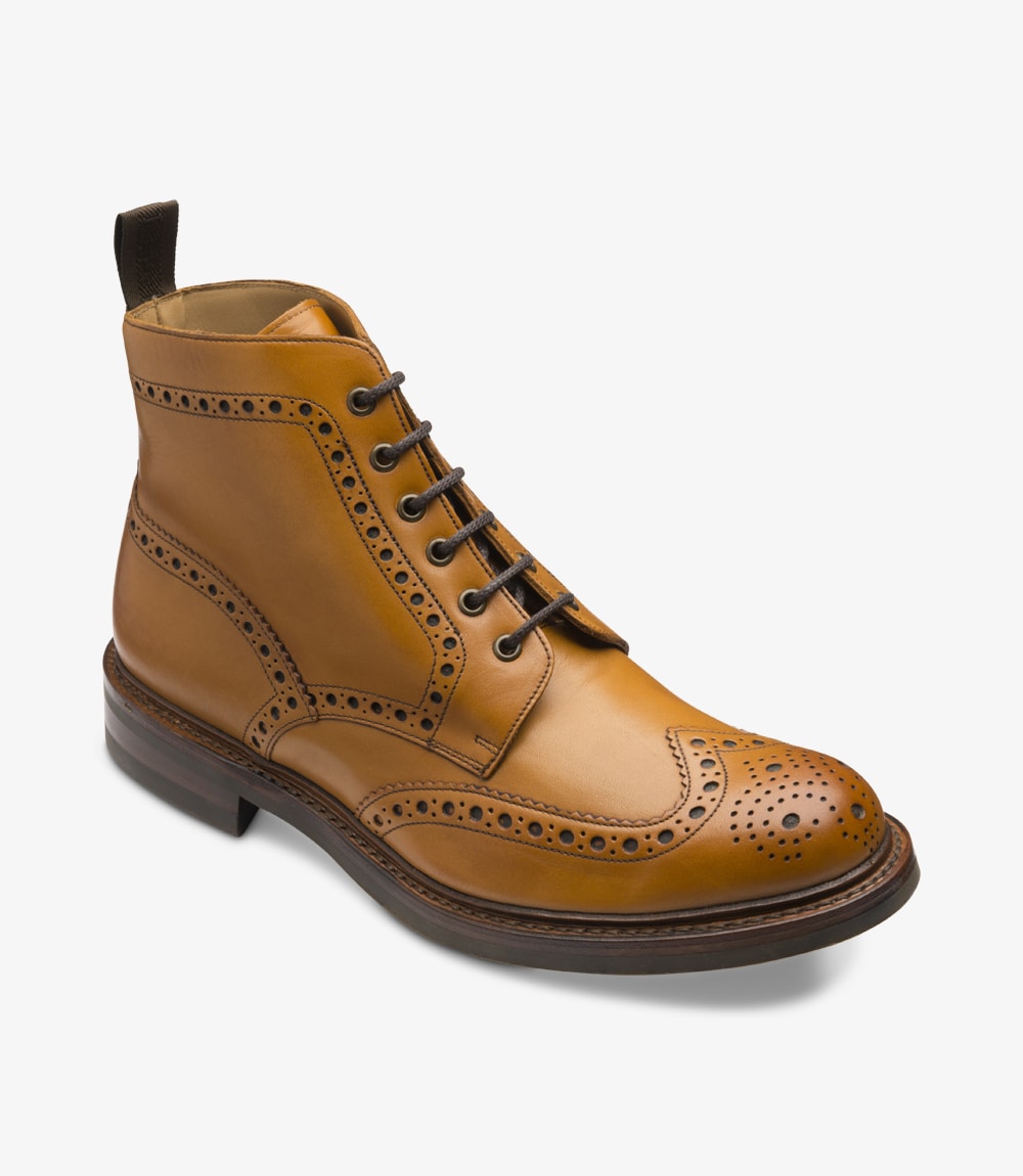LOAKE Bedale Brogue Boot - Tan - Ninostyle