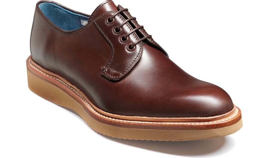 Barker Dean Derby Shoe  - Chocolate Hand Painted