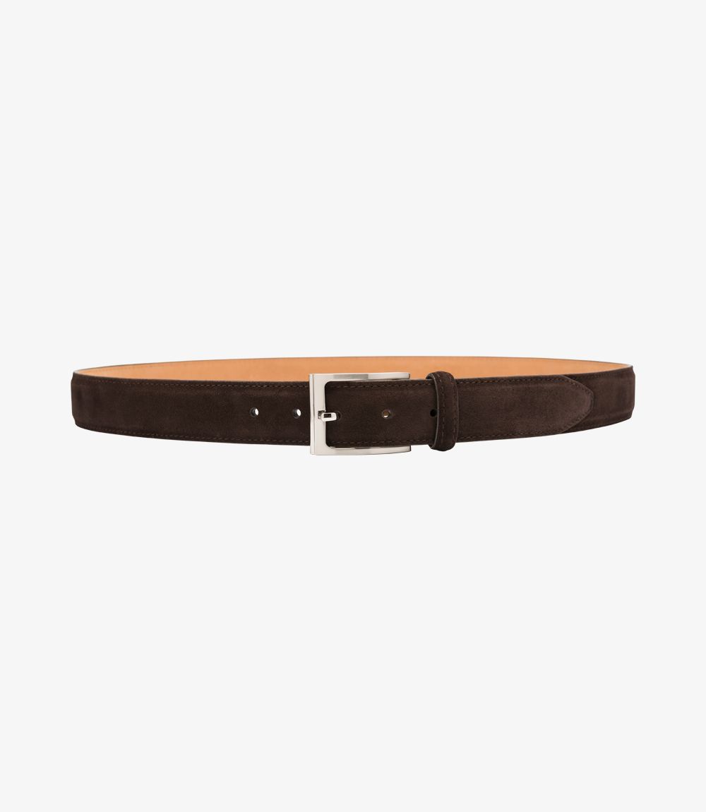 Loake William Leather Belt -Dark Brown Suede