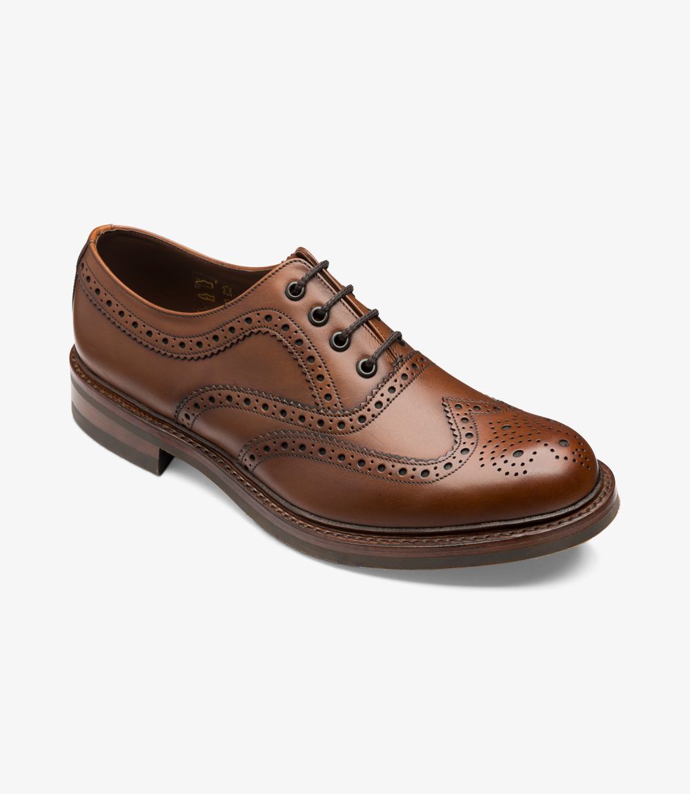 LOAKE Edward Premium Country Brogue Shoe- Dark Brown Calf leather - Ninostyle