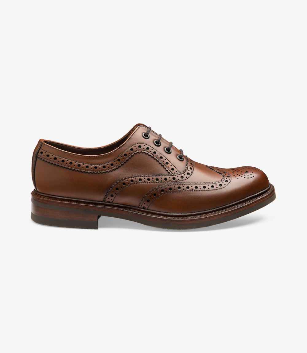 LOAKE Edward Premium Country Brogue Shoe- Dark Brown Calf leather - Ninostyle