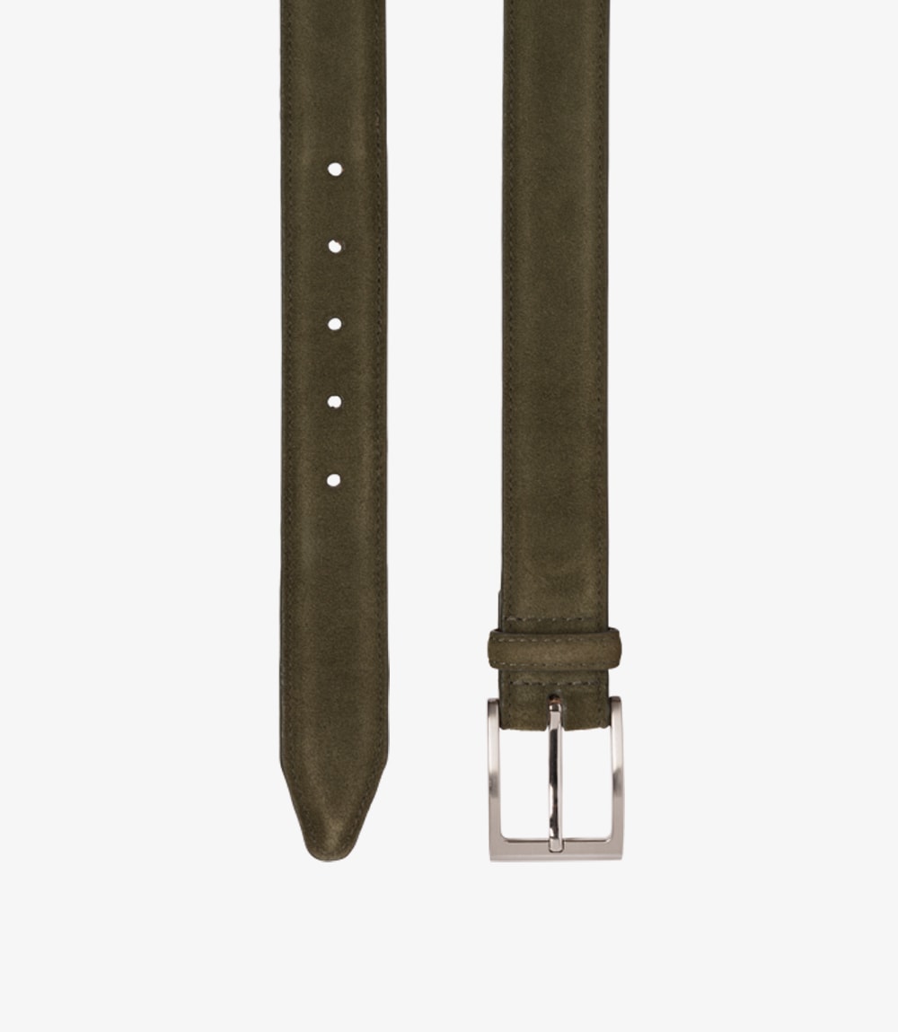 Loake William Leather Belt - Green Suede